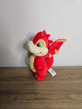 Neopets Red Shoyru Plush Dragon Stitched Eyes Stuffed Animal Wings Toy 7" 2002
